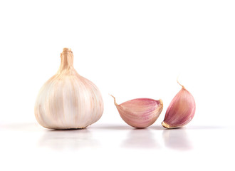 garlic on white background