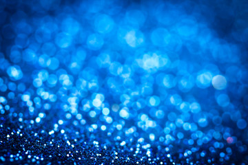  Abstract blur dark blue  bokeh lighting from glitter texture
