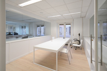 Modern office with white furniture