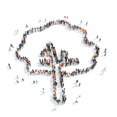 group people  shape  tree cartoon