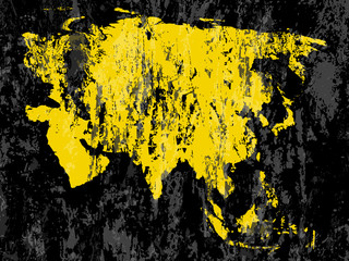 grunge Asia map