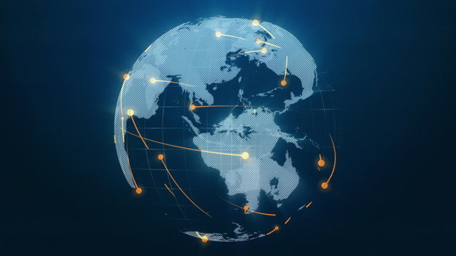 4k Blue Growing Network Over The Earth Animation Seamless Loop.