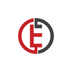 E initial circle company or EO, OE red logo