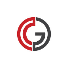 G initial circle company or GO, OG red logo