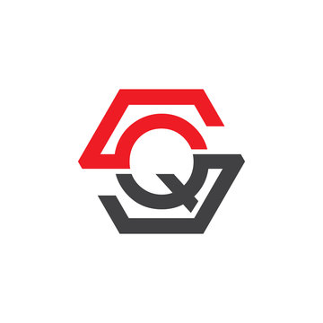 QS or SQ letters, red hexagon S logo shape