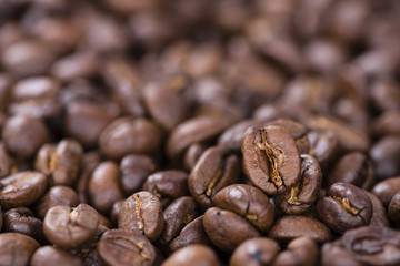 Naklejka premium Roasted Coffee Beans Background
