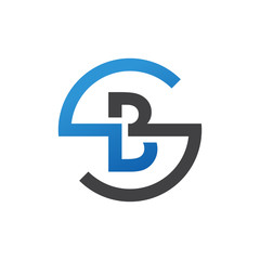 BS or SB letters, blue circle S logo shape