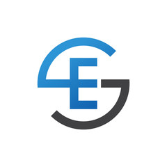 ES or SE letters, blue circle S logo shape