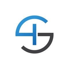 IS or SI letters, blue circle S logo shape