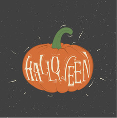 Vector orange pumpkin for Halloween