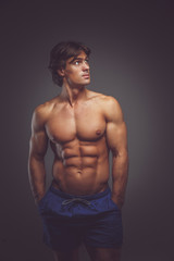 Fototapeta premium Sporty shirtless man.