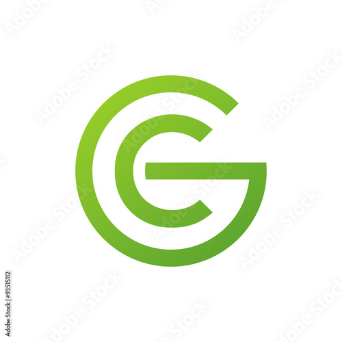 Cg Or Gc Letters Green Circle G Logo Shape Stock Image And Royalty
