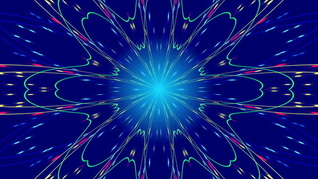 blue abstract background, kaleidoscope, loop