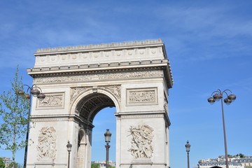 Fototapeta na wymiar Arc De Triomphe in Champs Elysees paris