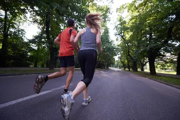 Papier Peint photo Lavable Jogging couple jogging