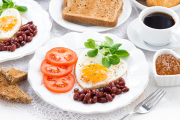 delicious breakfast for Valentine's Day, horizontal