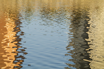 nature frame in de river of golden sinuous weaves background