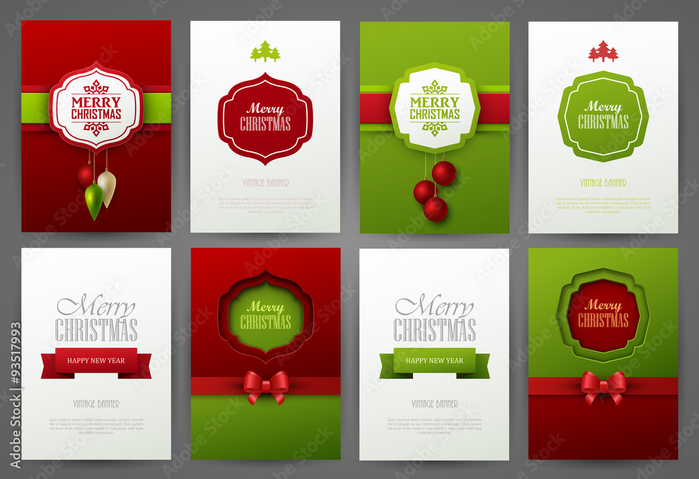 Wall mural christmas backgrounds set