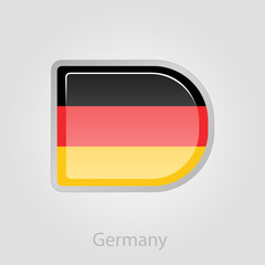 Germany flag button, vector illustration