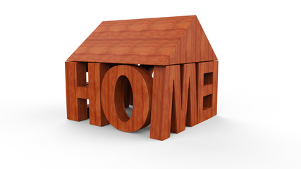 wooden home and home signs models on rent as apartments on white background 