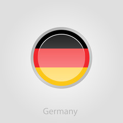 Germany flag button, vector illustration