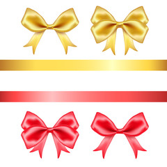 Red and golden silk bows