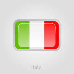 Fototapeta premium Italy flag button, vector illustration
