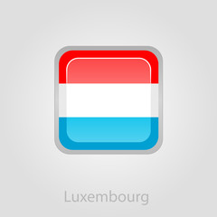 Luxembourg flag button, vector illustration