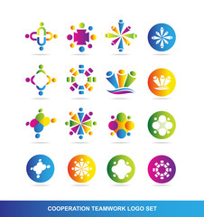 Cooperation teamwork logo