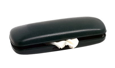 large green cover glasses on a white background