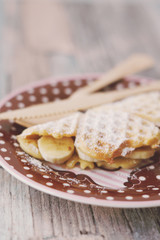 Waffle ripieni di banana
