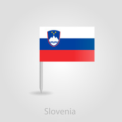 Slovenian flag pin map icon, vector illustration