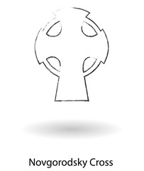 Novgorodsky cross vector sketch