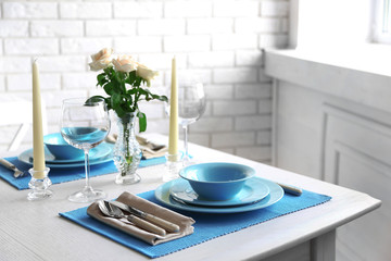 Beautiful table setting close up