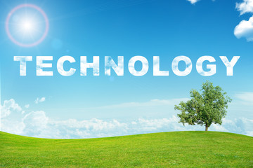 Landscape with technology word