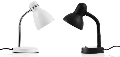 White & Black desk lamp isolated on white