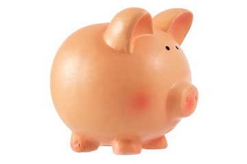 Piggy bank money box isolated on a white background