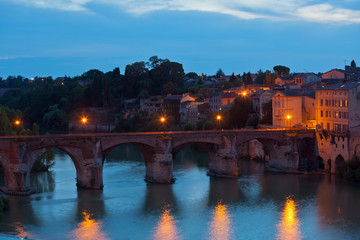 View of the Albi, France at night