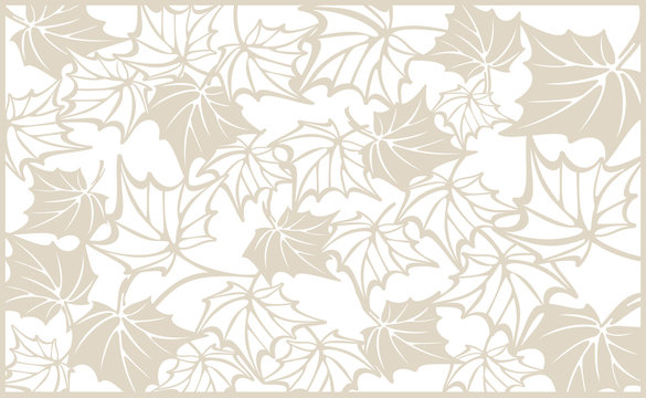 Autumn pattern, with maple leaves. Template for cut © antuanetto