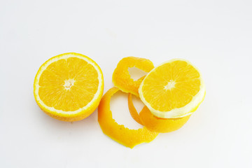 Fototapeta na wymiar orange and drink on white background