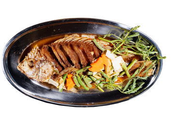 Thai Food : Ingredients of Fish fried with Chili Sweet Sauce