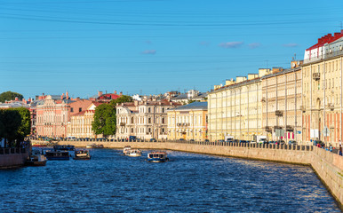 Fototapeta premium The Fontanka River Embankment in Saint Petersburg - Russia