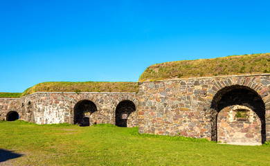 Fototapeta na wymiar Fortifications in Suomenlinna fortress - Helsinki