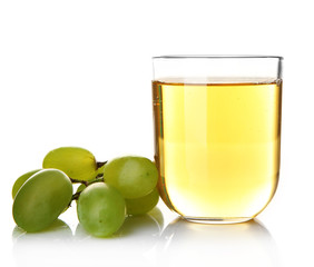 Fototapeta na wymiar Glass of grape juice isolated on white