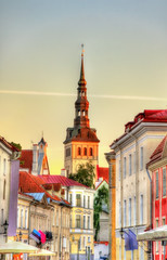 Street in the historic centre of Tallinn, Estonia