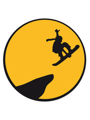 sun evening jump night moon jump stunt cliff mountain snowboard