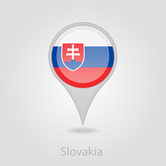 Slovakia flag pin map icon, vector illustration