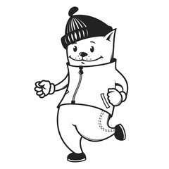 running sports cat tries to lead a healthy lifestyle