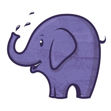 Vector illustration of blue elephant