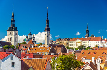 Fototapeta na wymiar The historic centre of Tallinn, a UNESCO heritage site in Estoni